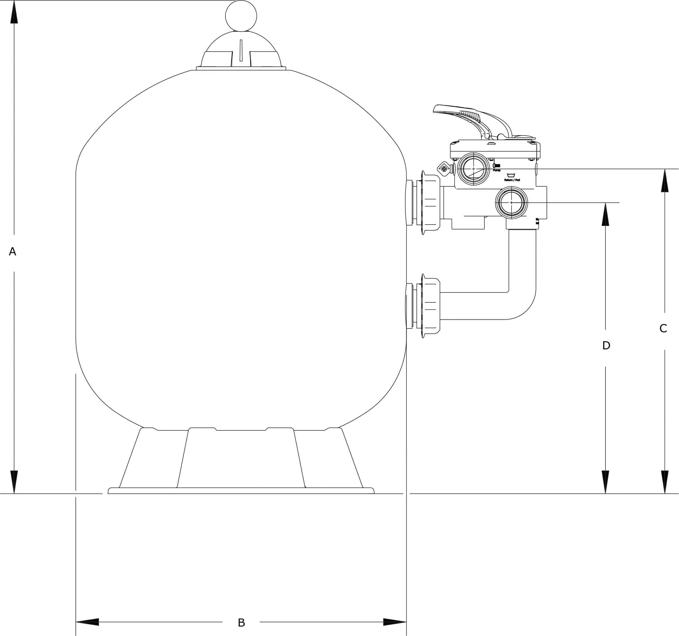 Filtr piaskowy PP 1 1/2" GW 3,75bar beż typ S620 - Zdjęcie 2