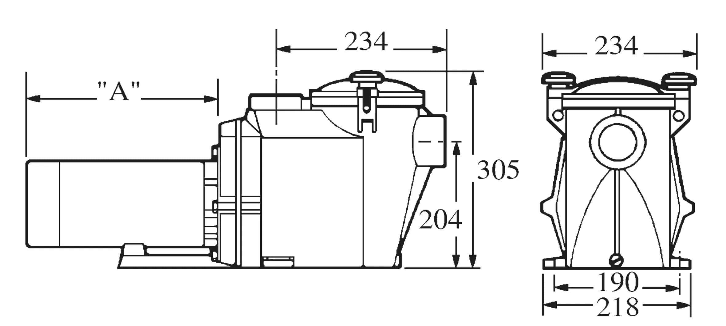 Hayward Pompa basenowa PP GF 63 mm KW 5,72/3,3A 400VAC czarny typ RS II 30203 2KM - Zdjęcie 3
