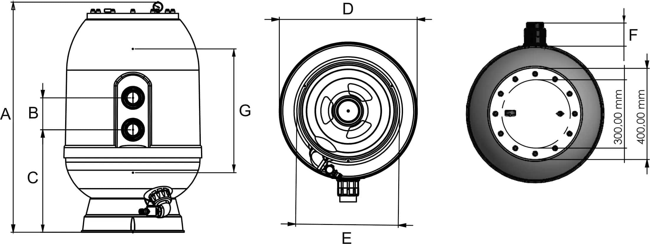 Norsup Filtr piaskowy poliester wzmocniony włóknem szklanym 50 mm KW 2,5bar szary typ SupraV3 600 SM - Zdjęcie 2