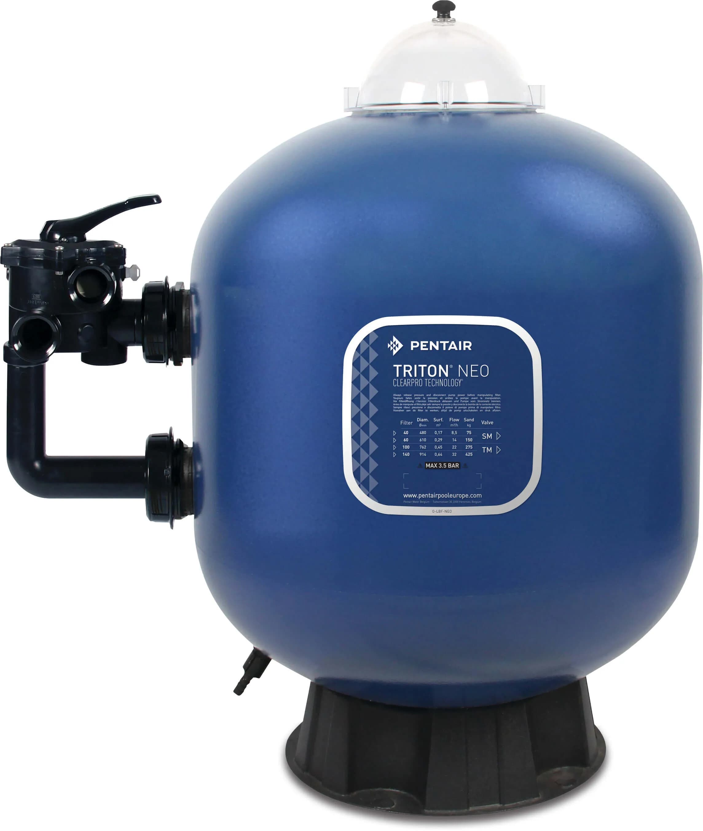 Pentair Filtr piaskowy poliester wzmocniony włóknem szklanym 2" GW 2,5bar niebieski typ Triton® F-30S8-NEO-CP - Zdjęcie 1