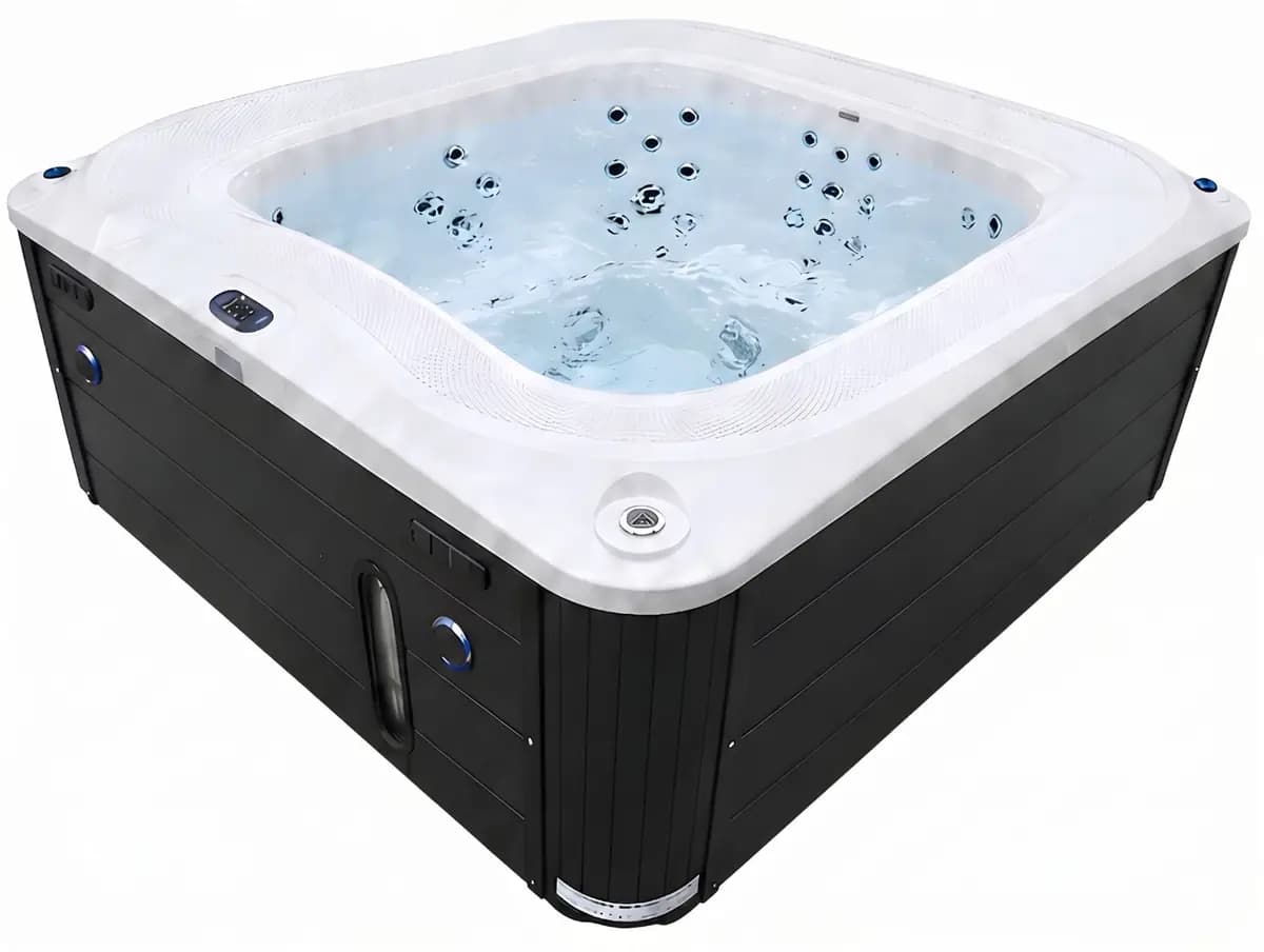 Przelewowy basen z hydromasażem Aquajoy Serenity (250х230х96 cm), marmur srebrnobiały - Zdjęcie 1