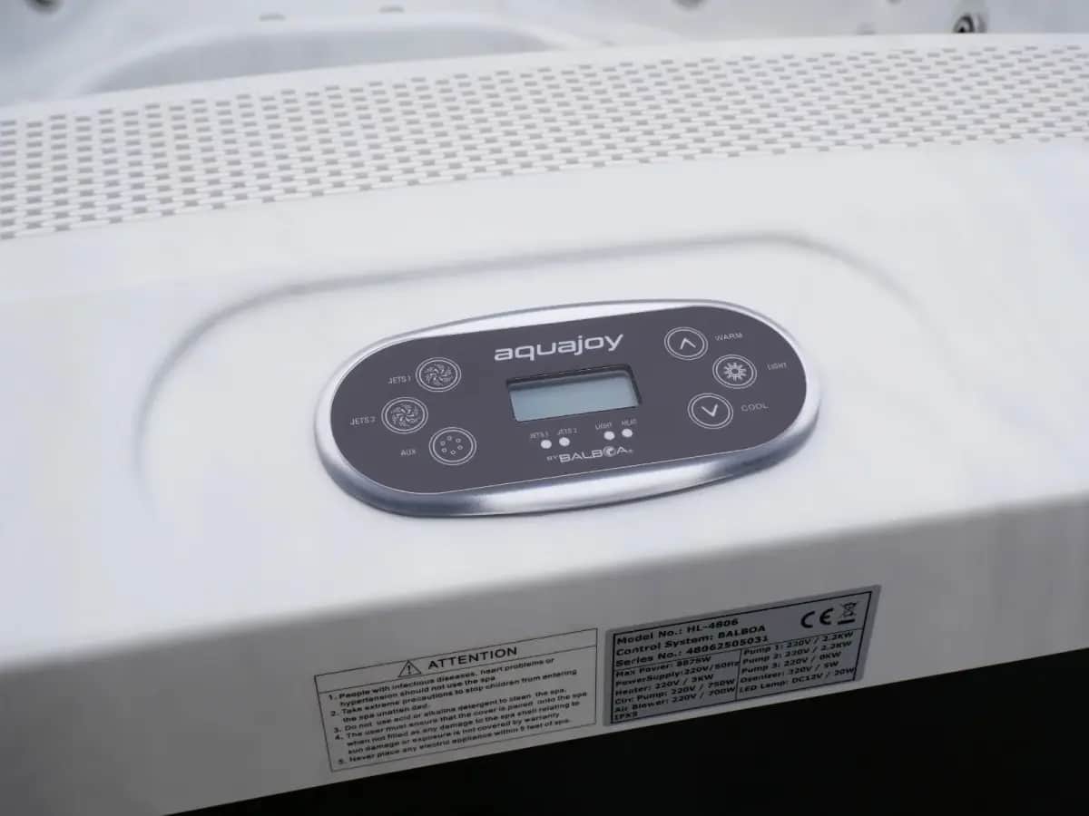 Przelewowy basen z hydromasażem Aquajoy Serenity (250х230х96 cm), marmur srebrnobiały - Zdjęcie 10