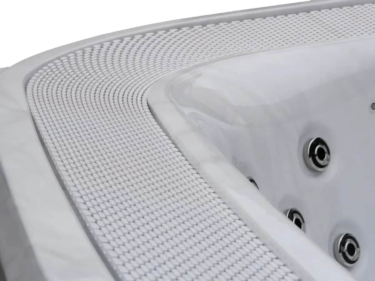 Przelewowy basen z hydromasażem Aquajoy Serenity (250х230х96 cm), marmur srebrnobiały - Zdjęcie 13
