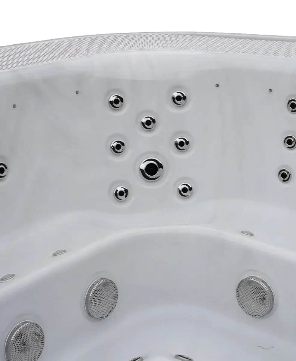 Przelewowy basen z hydromasażem Aquajoy Serenity (250х230х96 cm), marmur srebrnobiały - Zdjęcie 19