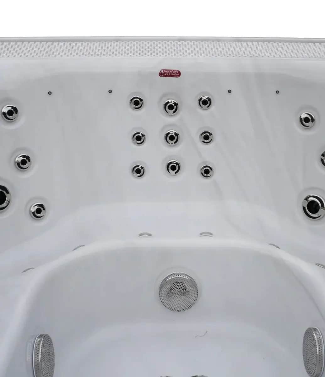 Przelewowy basen z hydromasażem Aquajoy Serenity (250х230х96 cm), marmur srebrnobiały - Zdjęcie 20