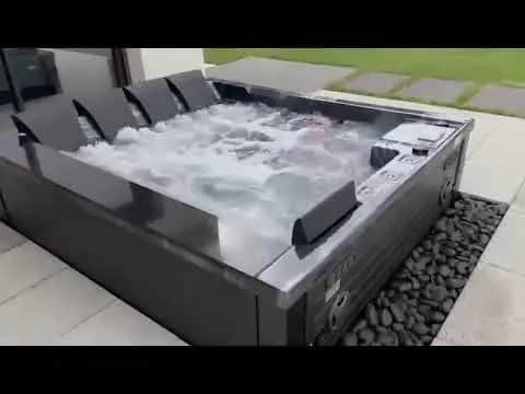 Wanna SPA z hydromasażem Aquajoy Venice (215х190х70 cm), ciemny opal, z głośnikami i podświetleniem LED - Zdjęcie 2