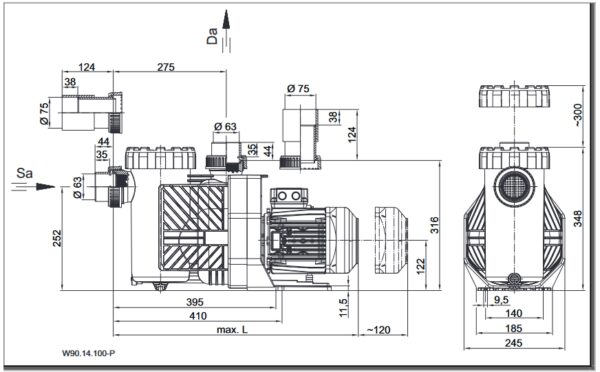 Pompa do basenu Speck BWT Eurostar HF 40-T [40m3/h] - obrazek 6
